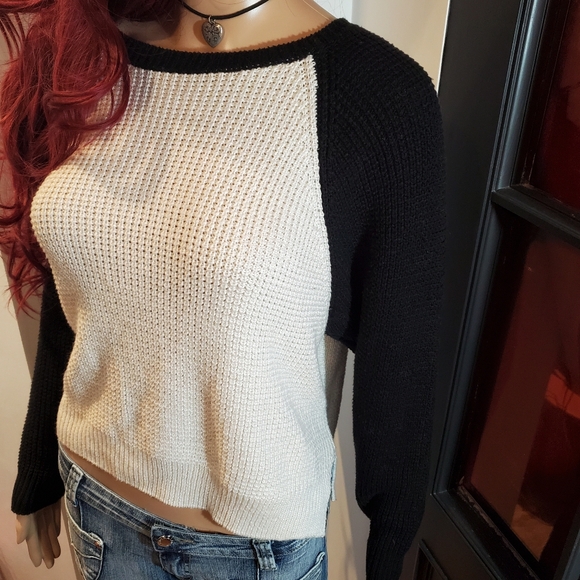 F21 Knit Baseball Shirt Sweater Top - Picture 5 of 6